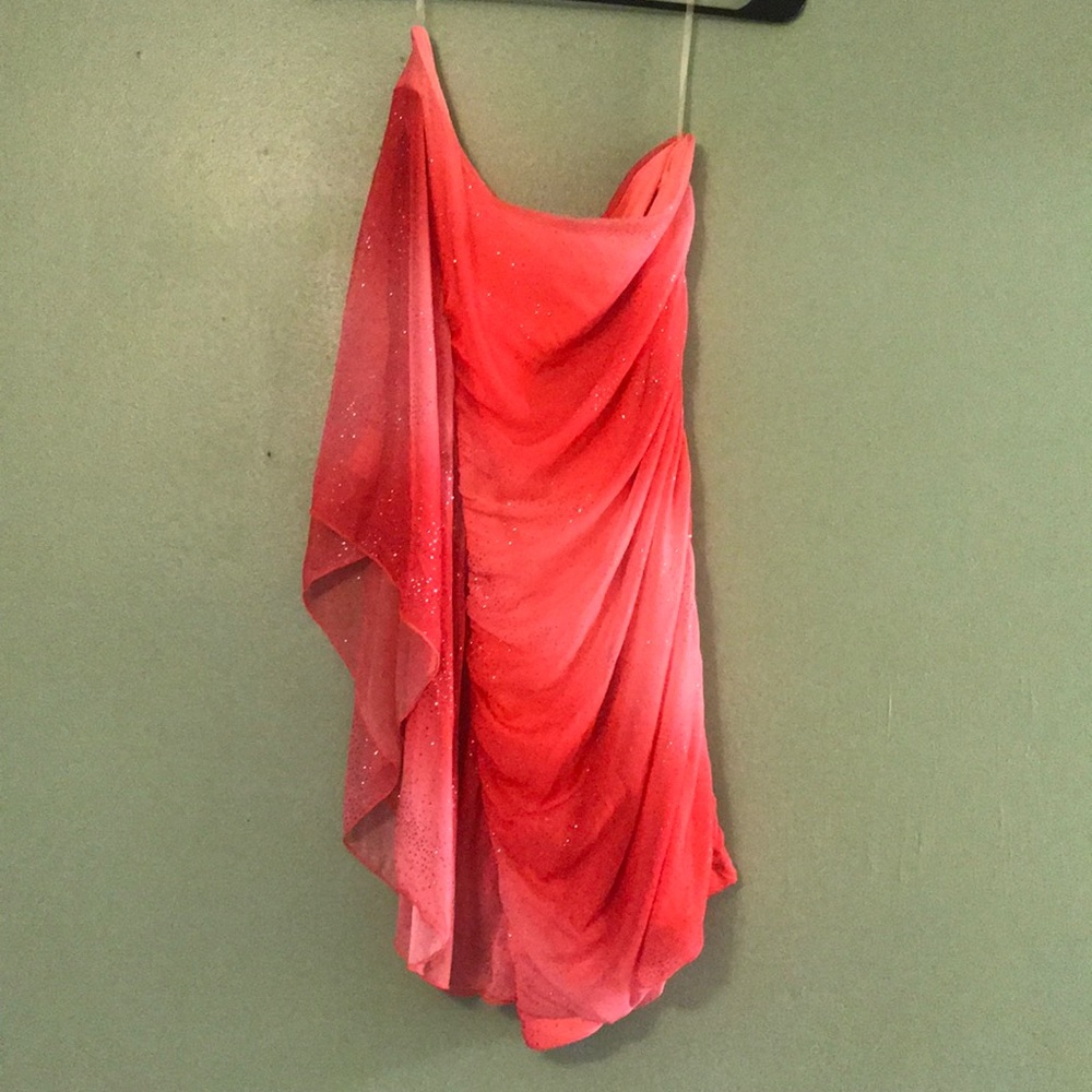 Emerald sundae Glitter pink dress one shoulder